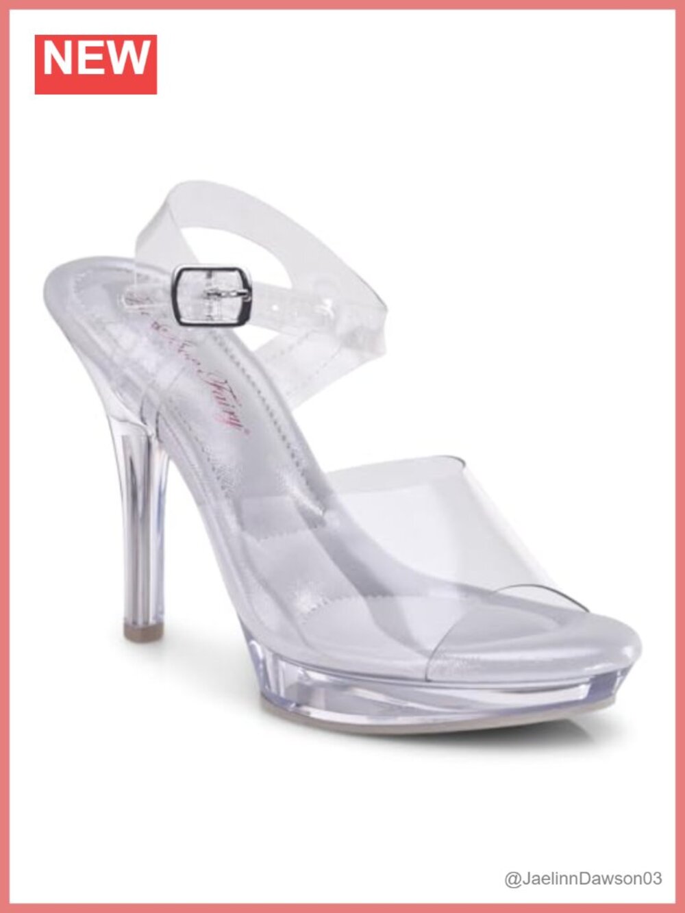 Clear Plastic Platform Pumps with 4.5" Heel, Open Toe, Vegan Heels